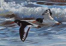 Load image into Gallery viewer, Winter Surf, Oystercatchers Original Oil
